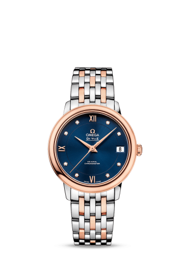 Omega De Ville Prestige Co-Axial 32.7 Stainless Steel / Red Gold / Blue / Bracelet